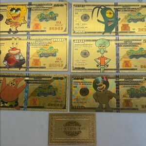 SpongeBob SquarePants 24 K Gold-Plated Collectible Notes